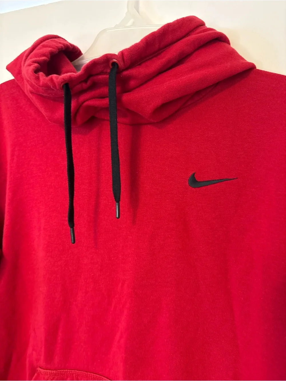 Nike Red Pullover Hoodie with Black Swoosh